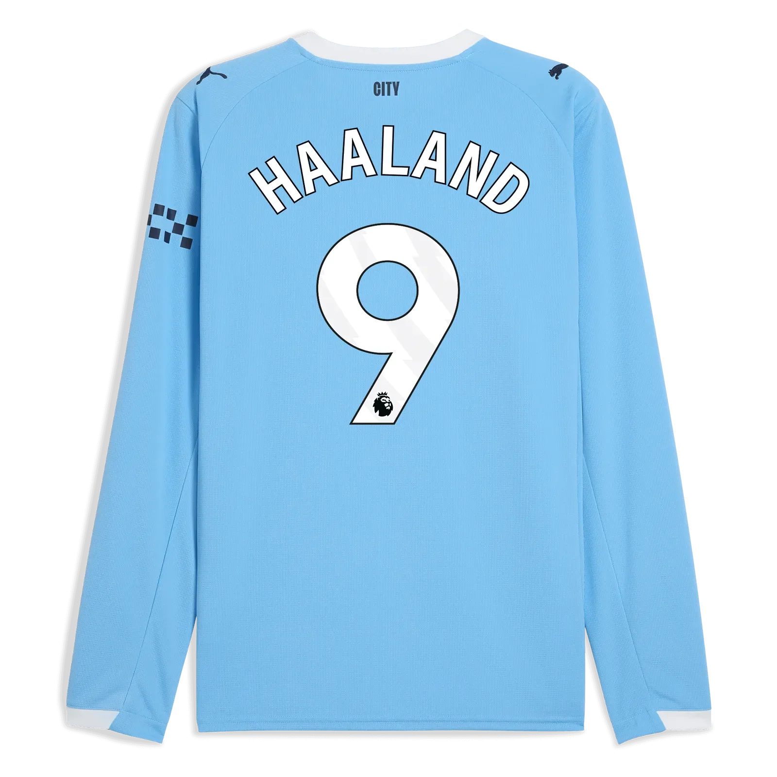 Puma 2025-26 Manchester City Men's Stadium Home Long-Sleeve Soccer Jersey