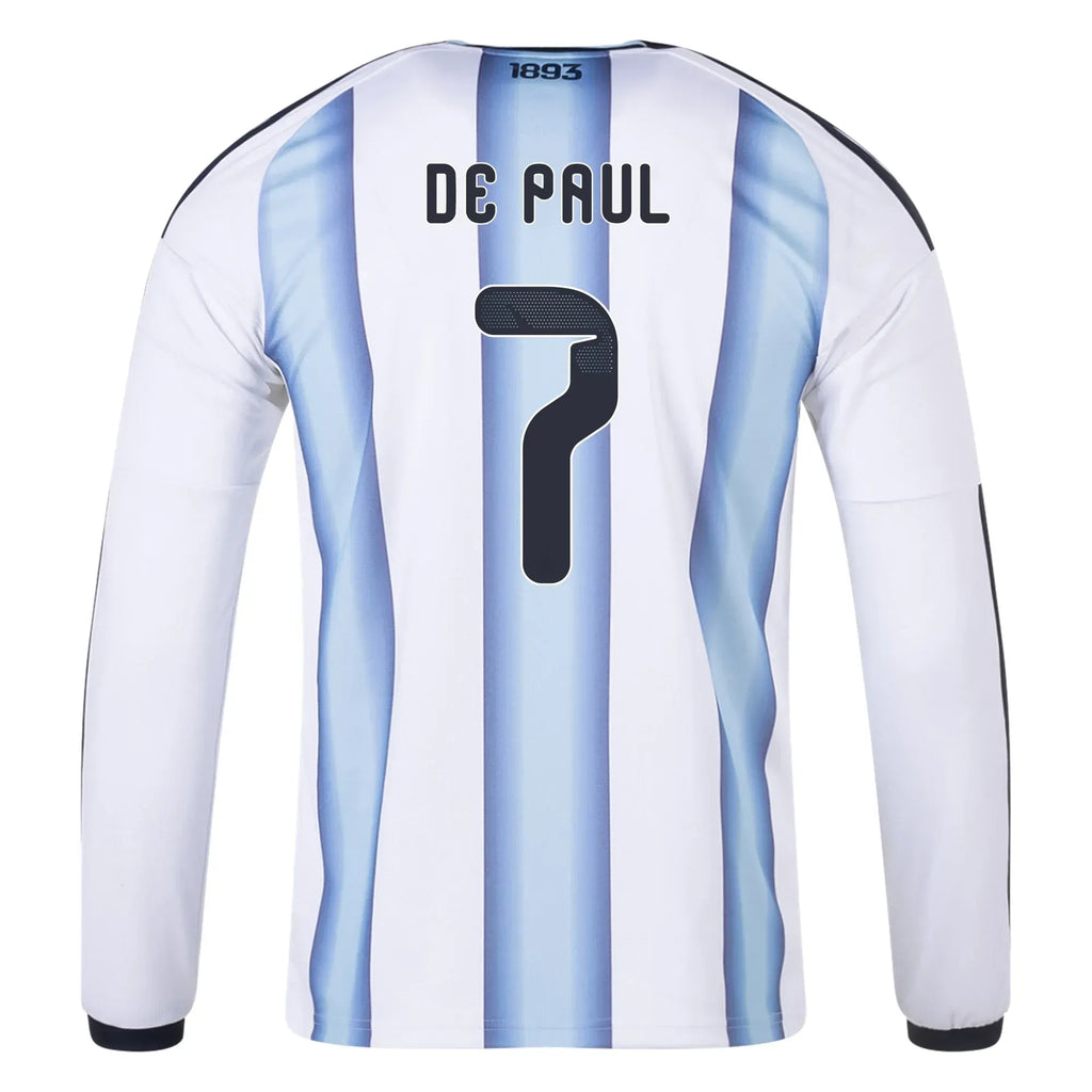 adidas 2026 Argentina Men's Stadium Home Long-Sleeve Soccer Jersey