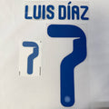 Colombia 2026- Home LUIS DIAZ #7 Official Jersey Name Set