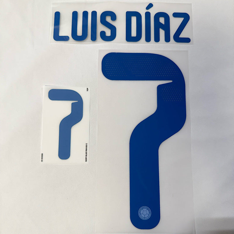 Colombia 2026- Home LUIS DIAZ #7 Official Jersey Name Set