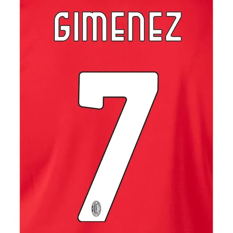 AC Milan 2024/25 Home GIMENEZ #7 Official Name Set