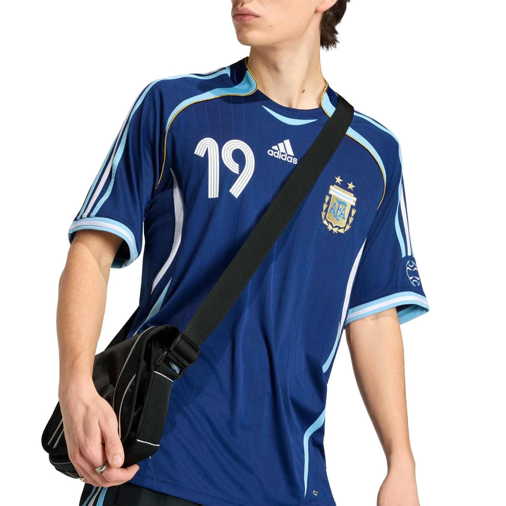 adidas 2006 Argentina Men's Retro Stadium Away Messi #19 Soccer Jersey