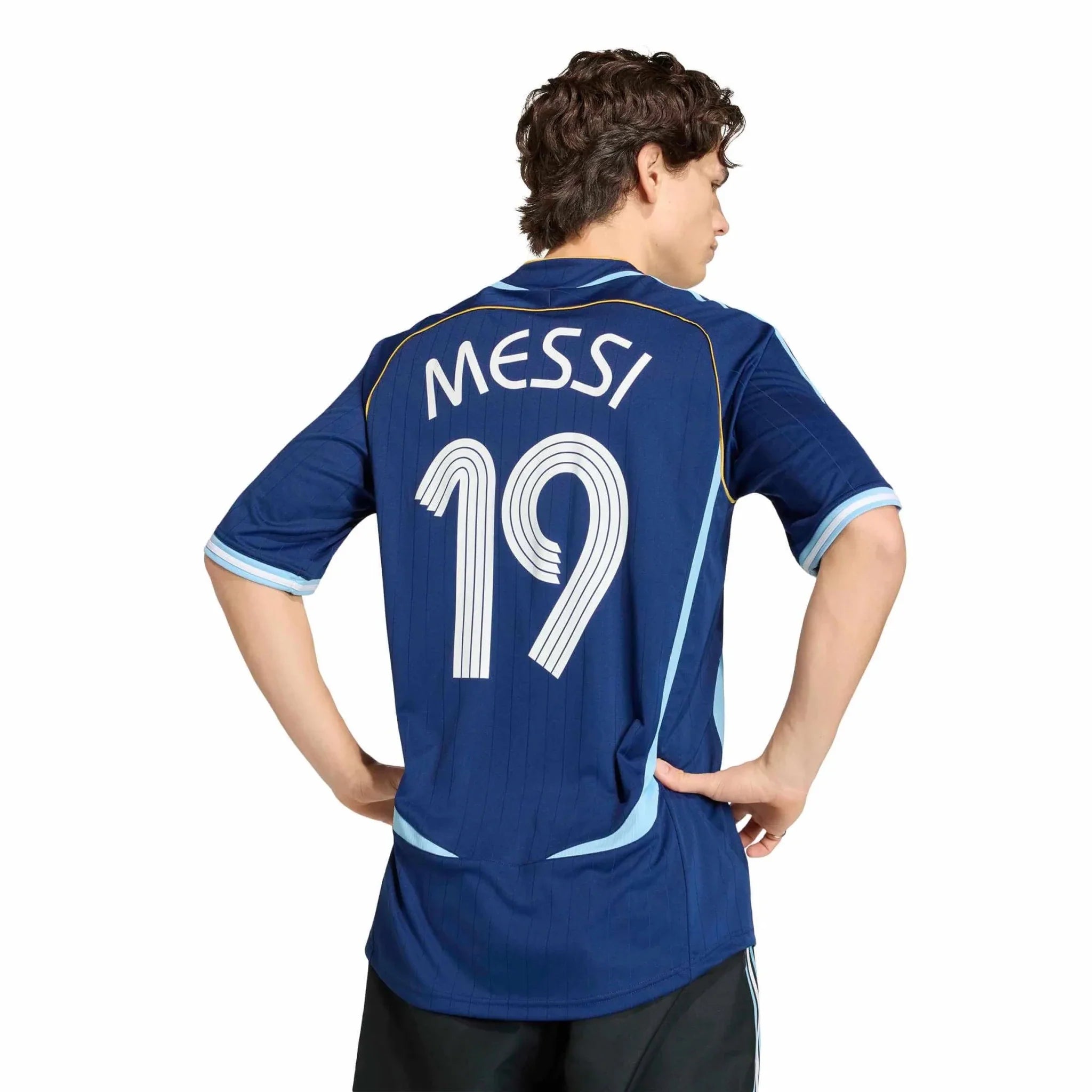 adidas 2006 Argentina Men's Retro Stadium Away Messi #19 Soccer Jersey