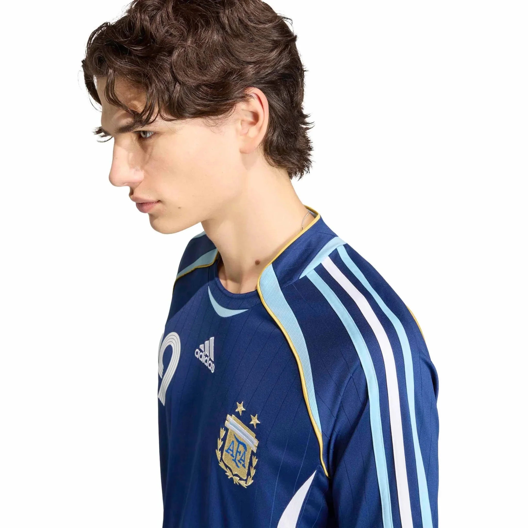 adidas 2006 Argentina Men's Retro Stadium Away Messi #19 Soccer Jersey