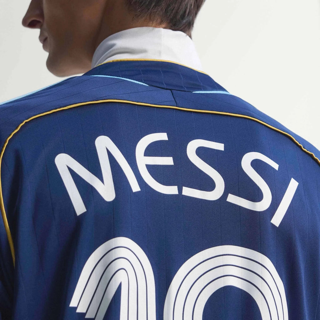 adidas 2006 Argentina Men's Retro Stadium Away Messi #19 Soccer Jersey