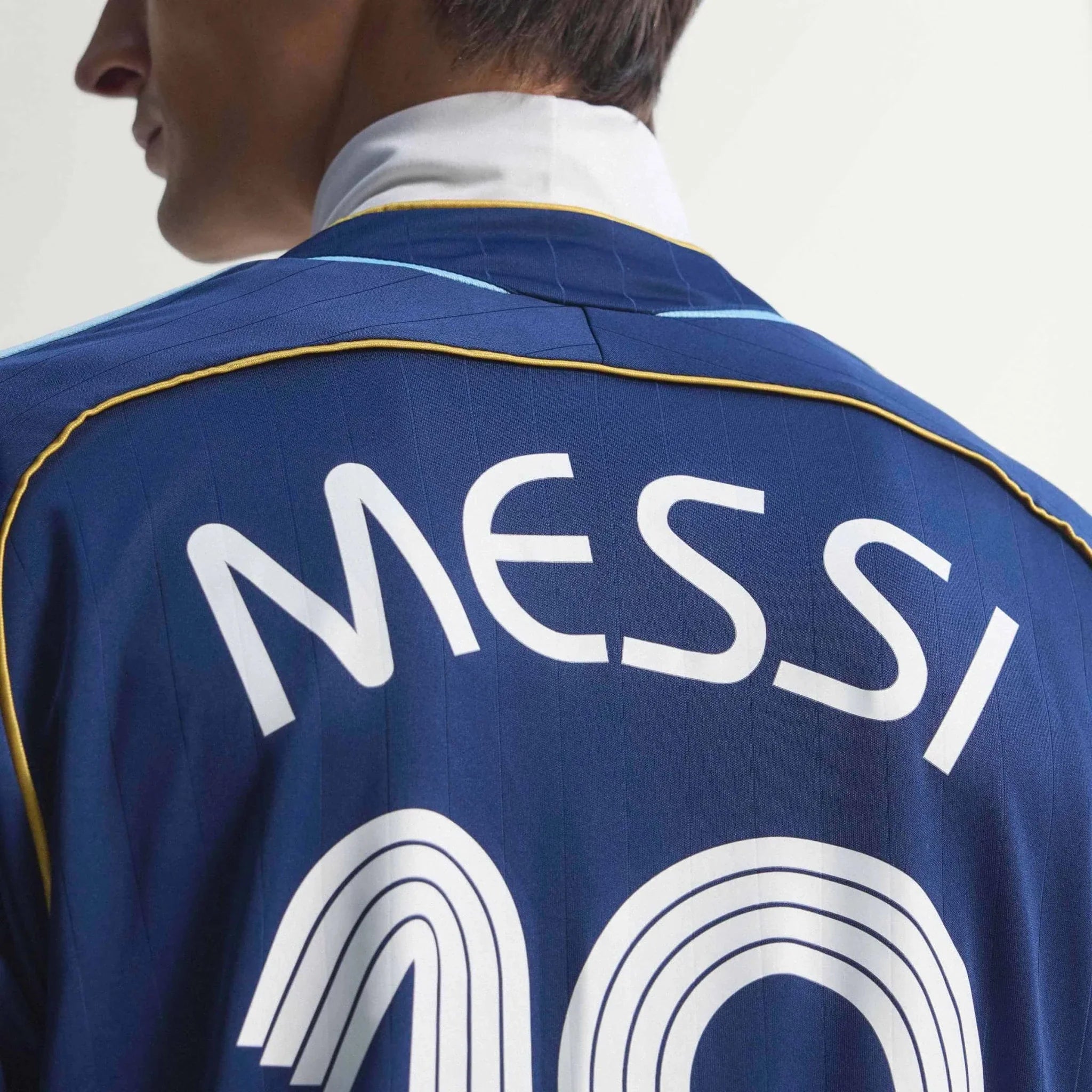 adidas 2006 Argentina Men's Retro Stadium Away Messi #19 Soccer Jersey