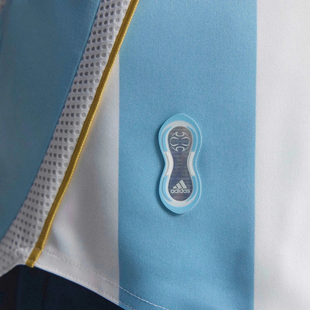 adidas 2006 Argentina Men's Retro Stadium Home Messi #19 Soccer Jersey