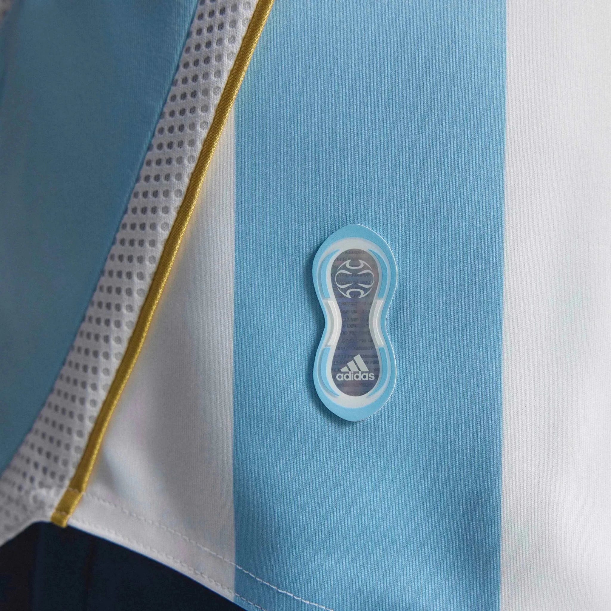 adidas 2006 Argentina Men's Retro Stadium Home Messi #19 Soccer Jersey