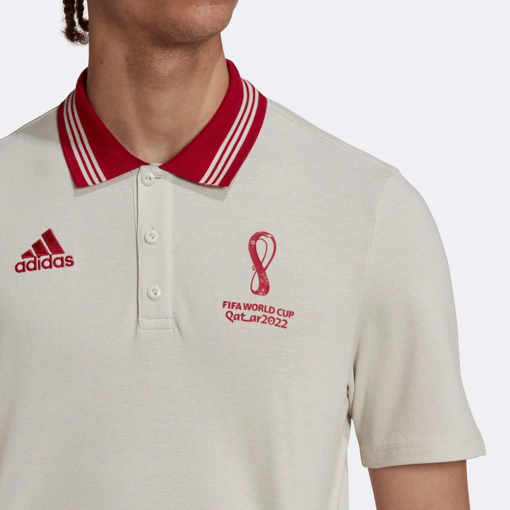 adidas 2022 FIFA World Cup Official Emblem Polo Shirt - Talc