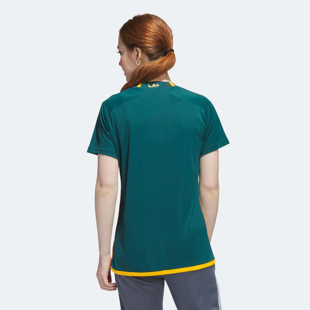 adidas 2023-25 LA Galaxy Women's Away Jersey - Mystery Green-Team Gold