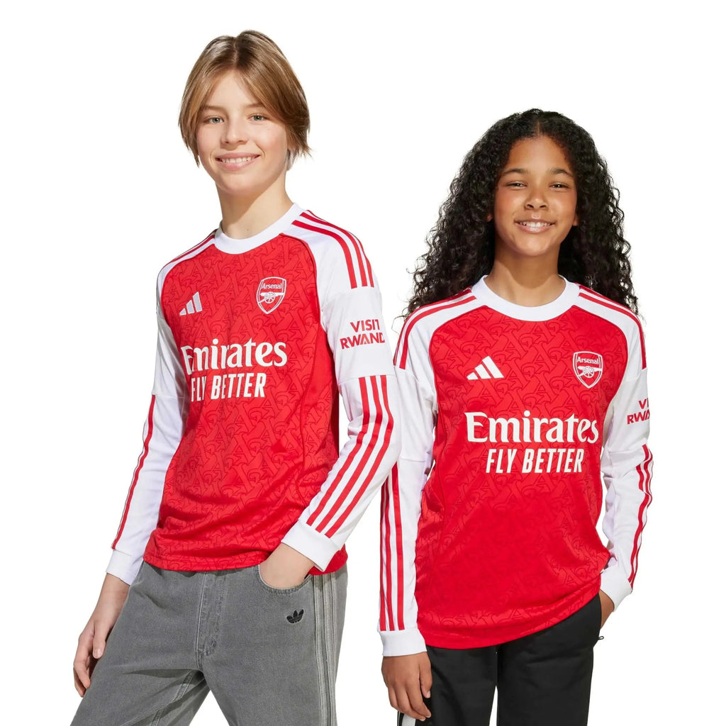 adidas 2025-26 Arsenal Youth Stadium Home Long-Sleeve Soccer Jersey