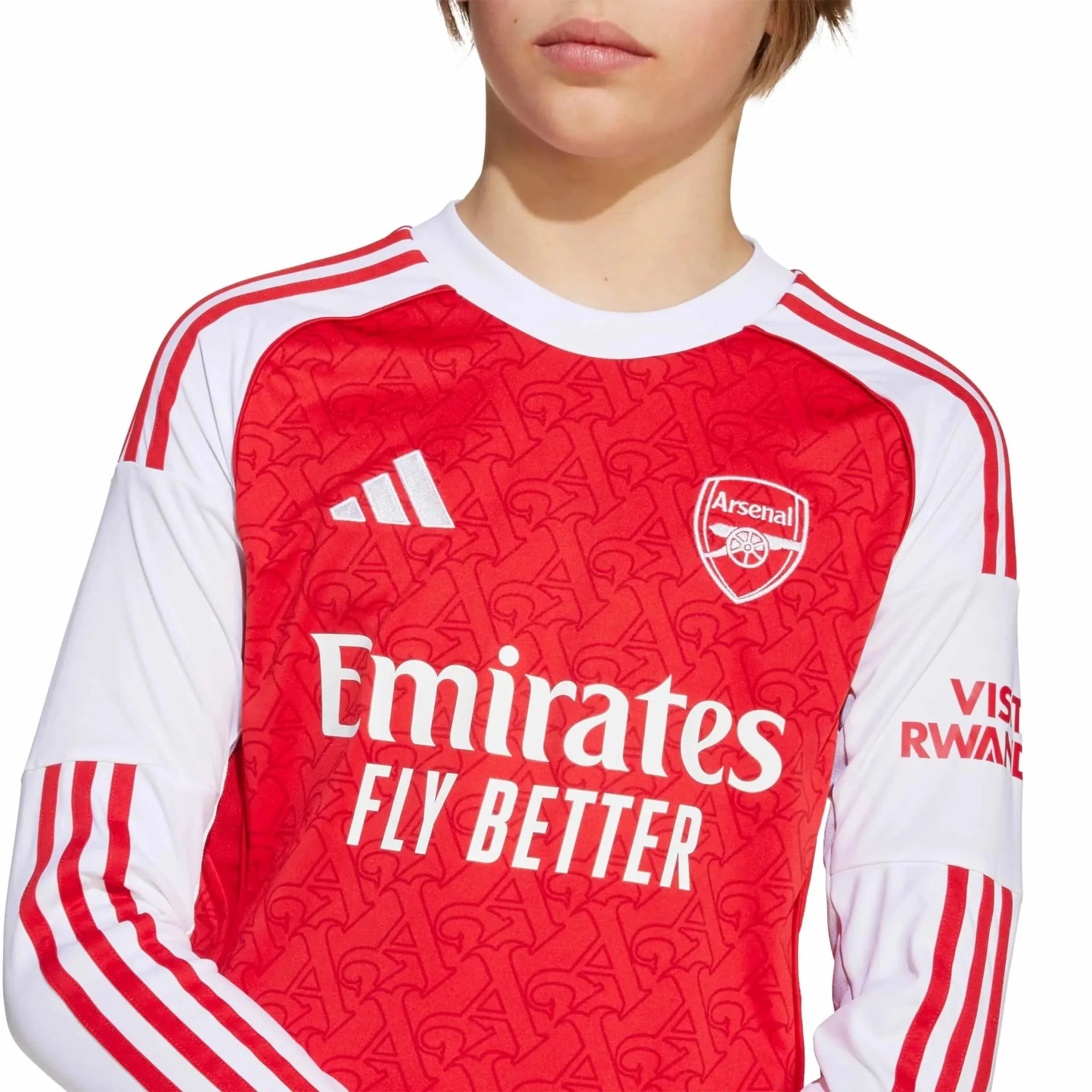 adidas 2025-26 Arsenal Youth Stadium Home Long-Sleeve Soccer Jersey