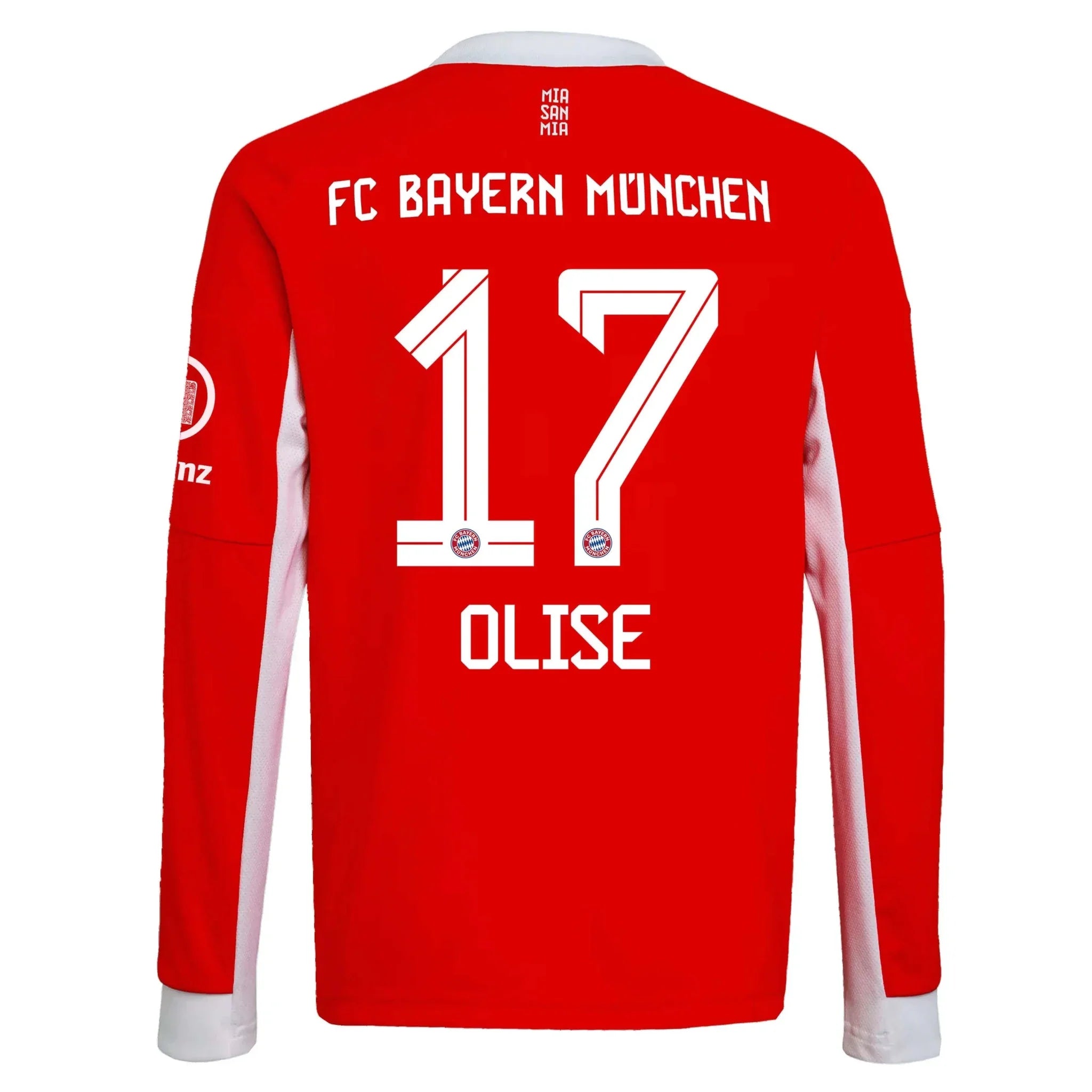 adidas 2025-26 Bayern Munich Men's Stadium Home Long-Sleeve Soccer Jersey
