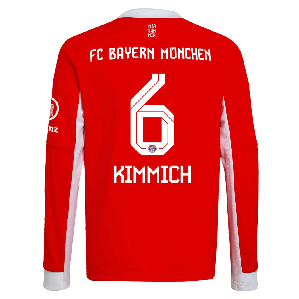 adidas 2025-26 Bayern Munich Men's Stadium Home Long-Sleeve Soccer Jersey