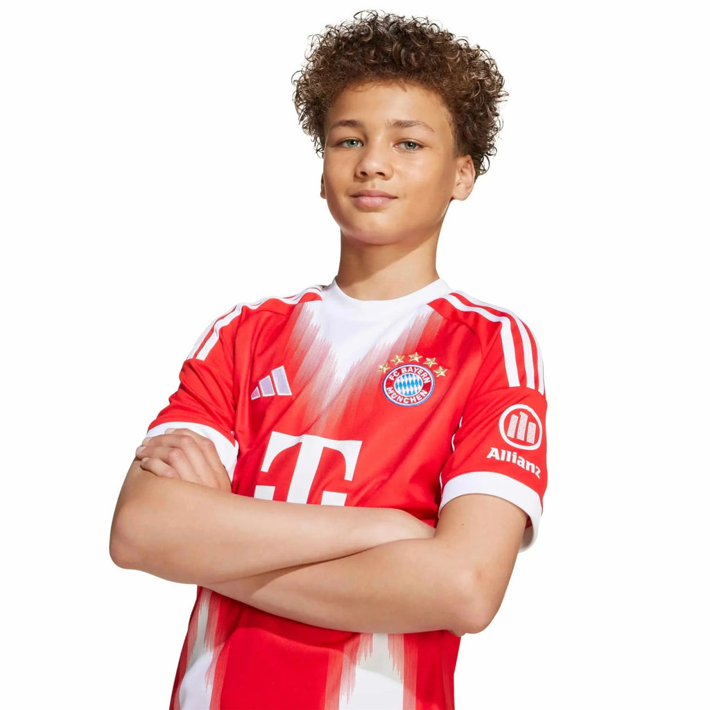 adidas 2025-26 Bayern Munich Youth Stadium Home Soccer Jersey