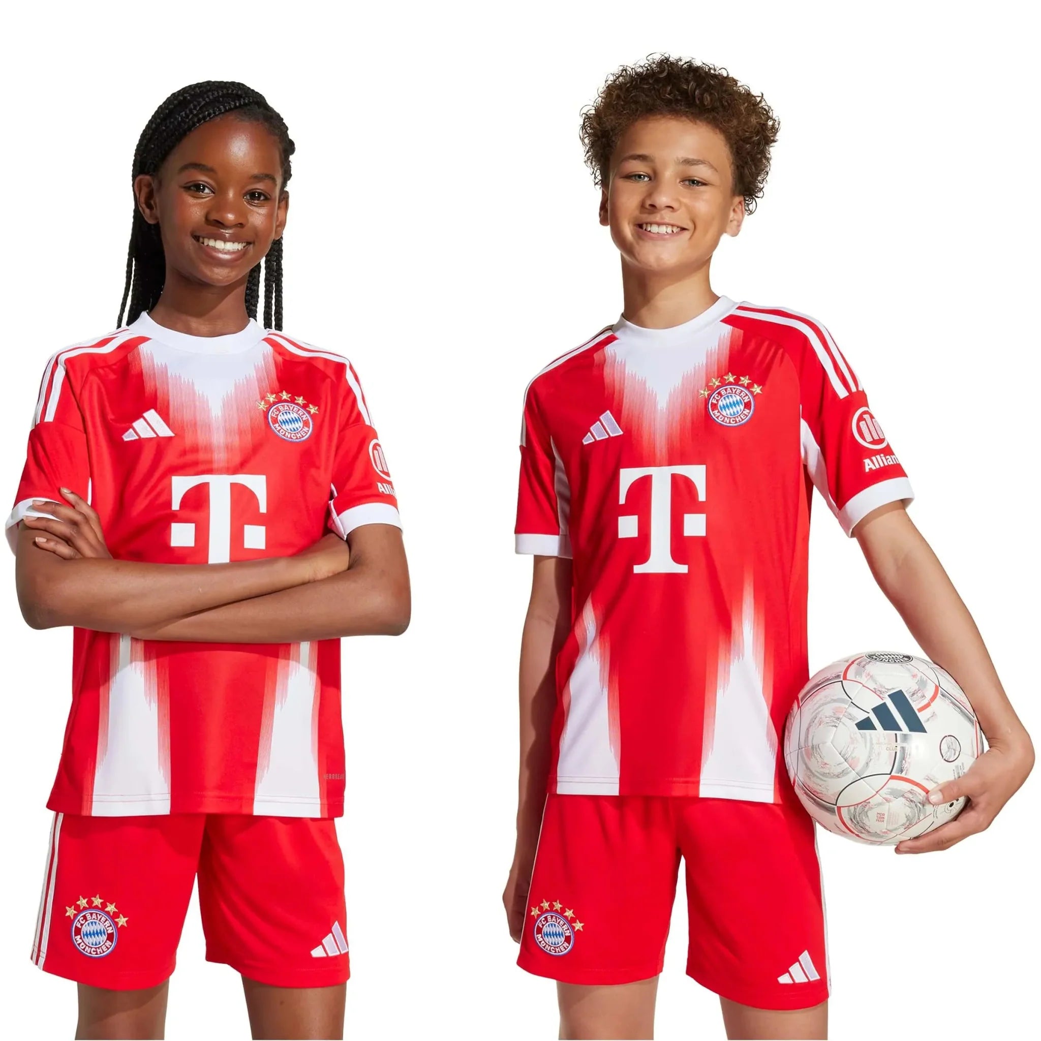 adidas 2025-26 Bayern Munich Youth Stadium Home Soccer Jersey