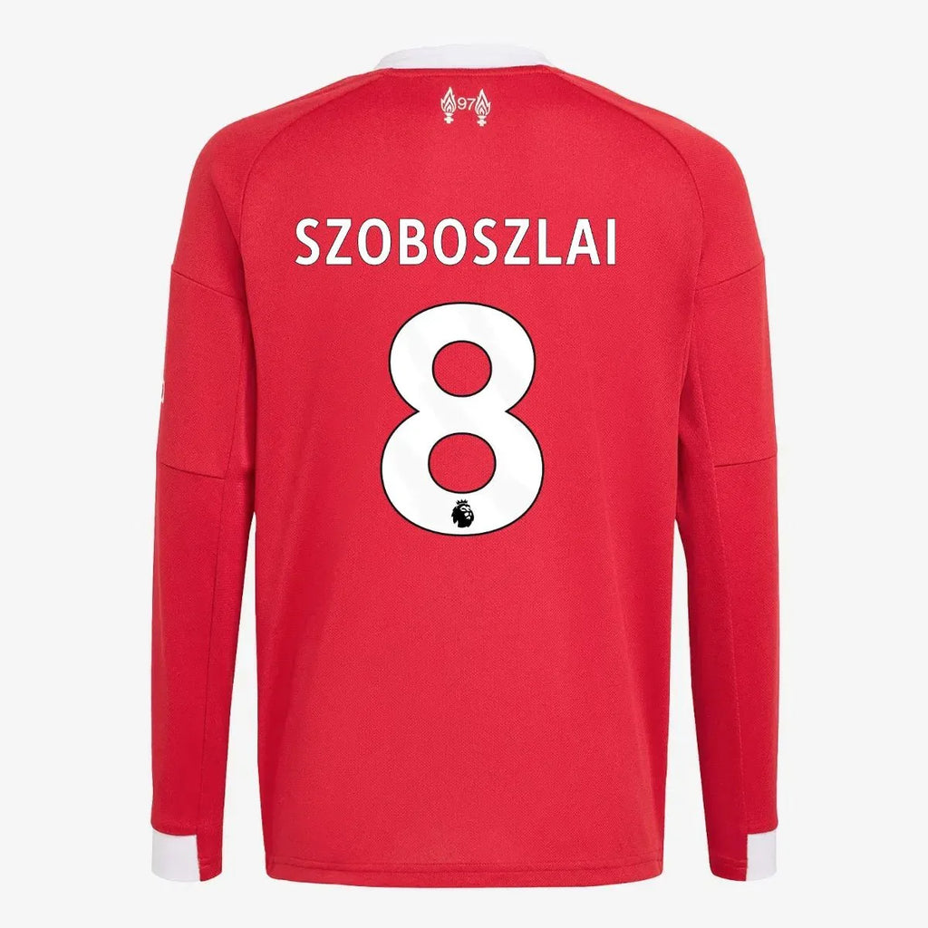 adidas 2025-26 Liverpool Youth Stadium Home Long-Sleeve Soccer Jersey