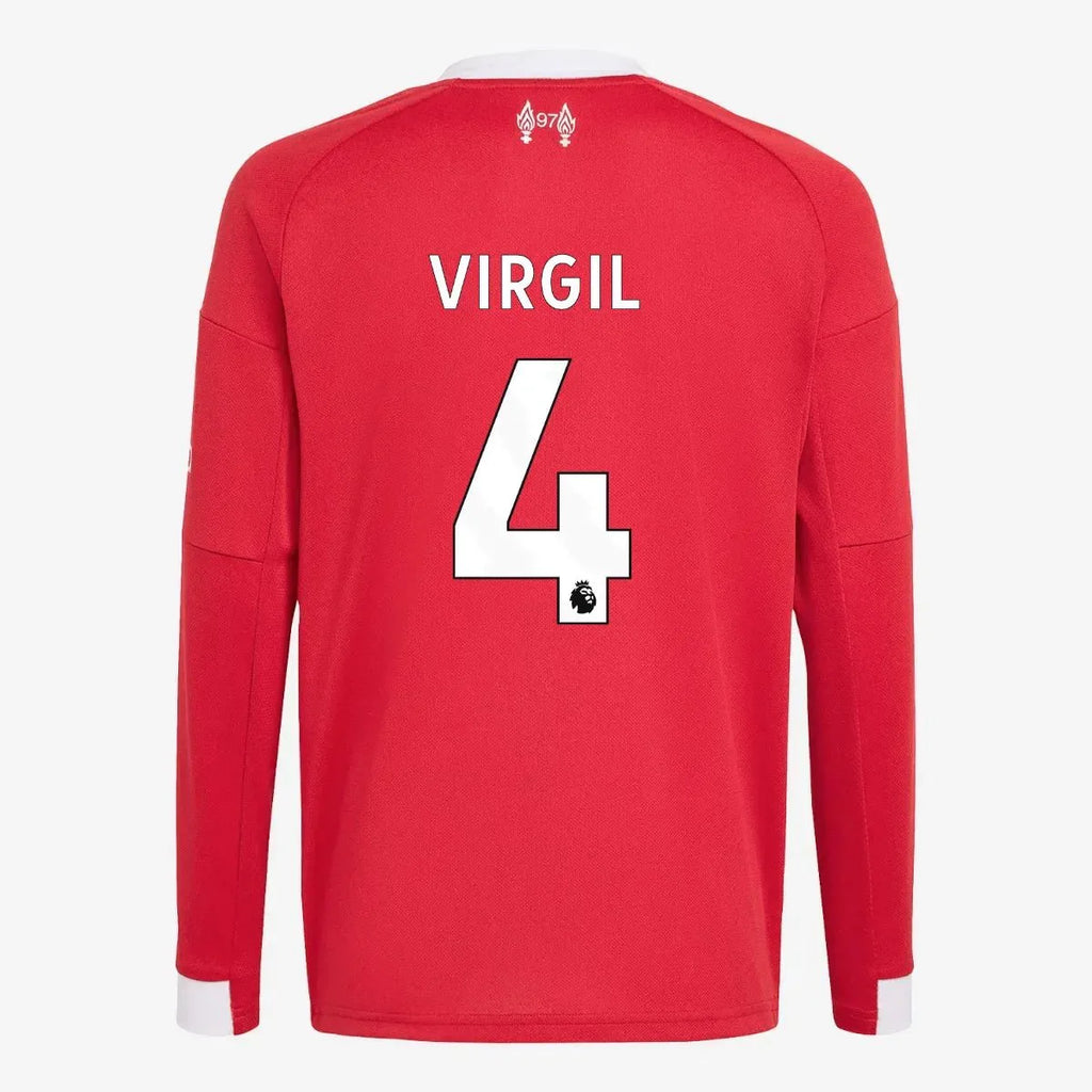 adidas 2025-26 Liverpool Youth Stadium Home Long-Sleeve Soccer Jersey