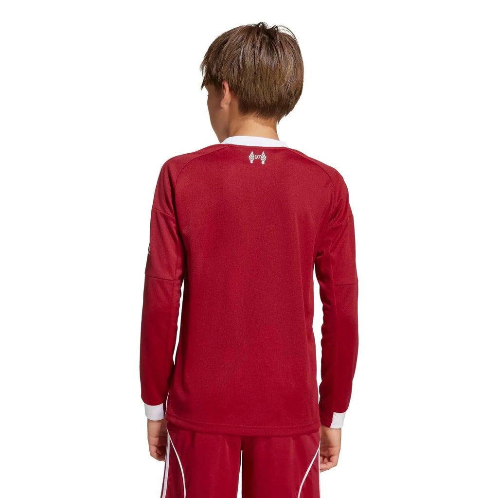 adidas 2025-26 Liverpool Youth Stadium Home Long-Sleeve Soccer Jersey