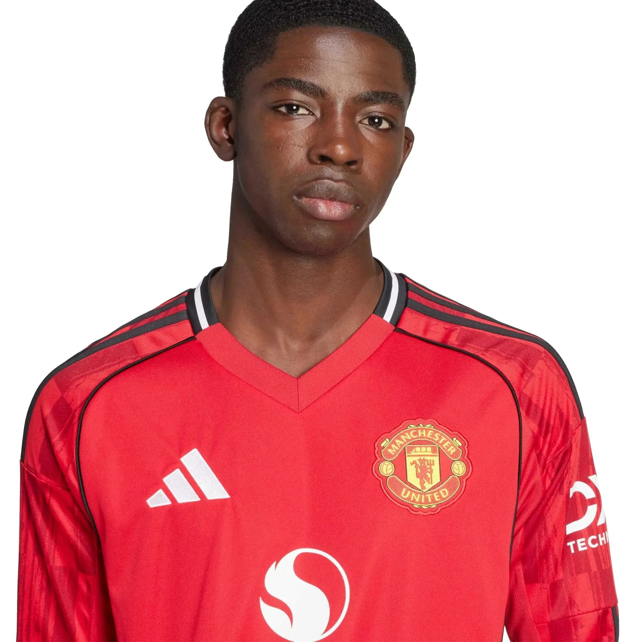 adidas 2025-26 Manchester United Men's Stadium Home Long-Sleeve Soccer Jersey