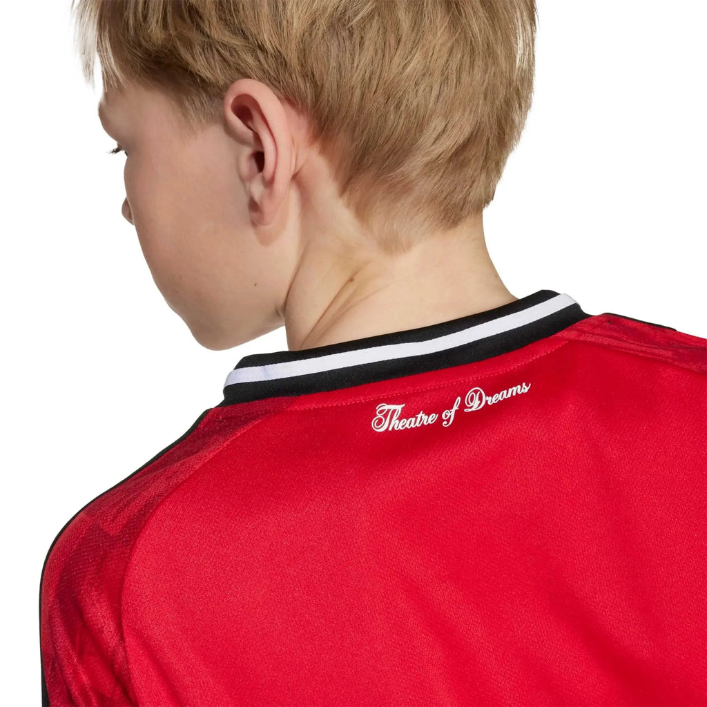 adidas 2025-26 Manchester United Youth Stadium Home Long-Sleeve Soccer Jersey