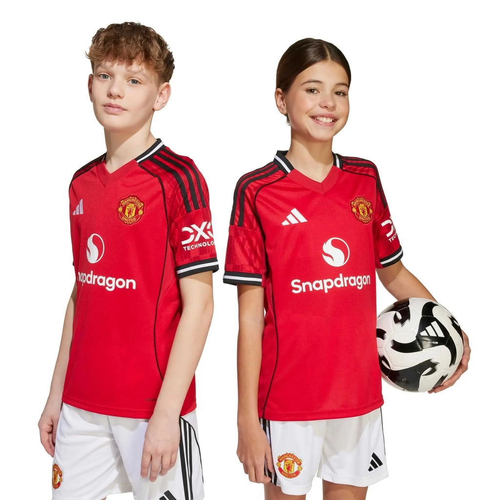 adidas 2025-26 Manchester United Youth Stadium Home Soccer Jersey