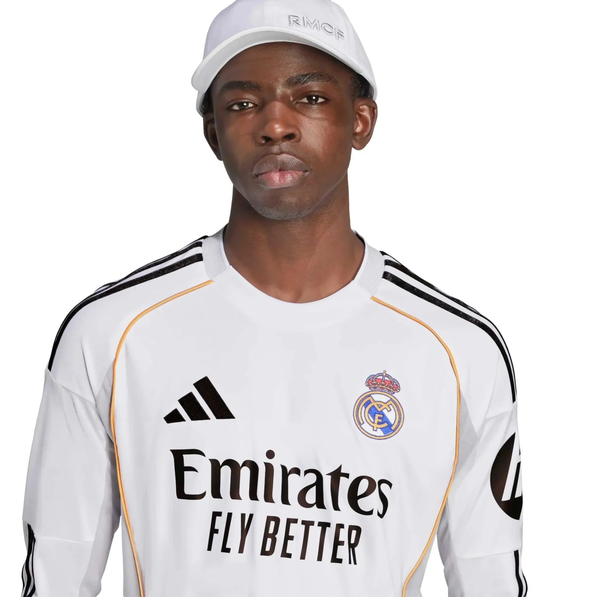 adidas 2025-26 Real Madrid Men's Stadium Home Long-Sleeve Soccer Jersey