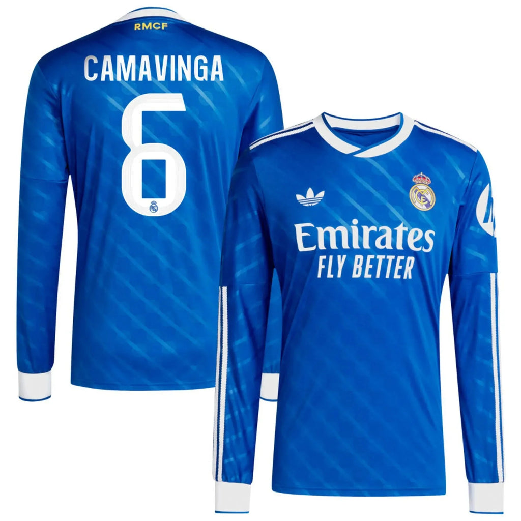 adidas 2025-26 Real Madrid Men's Stadium Third Long-Sleeve Soccer Jersey