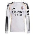 adidas 2025-26 Real Madrid Youth Stadium Home Long-Sleeve Soccer Jersey