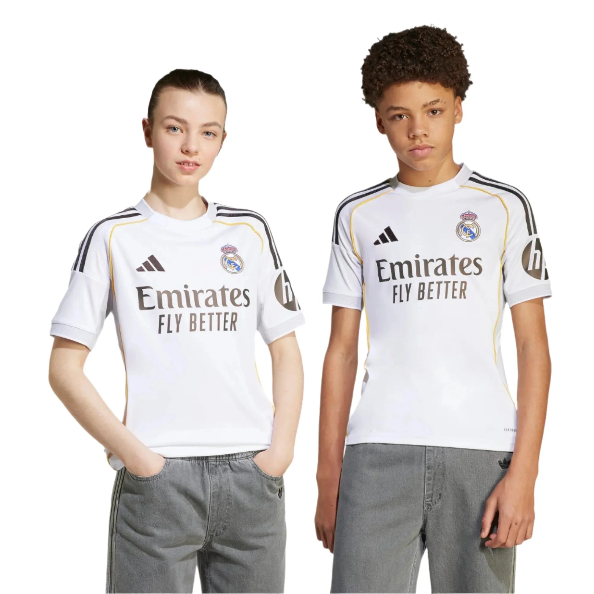 adidas 2025-26 Real Madrid Youth Stadium Home Soccer Jersey