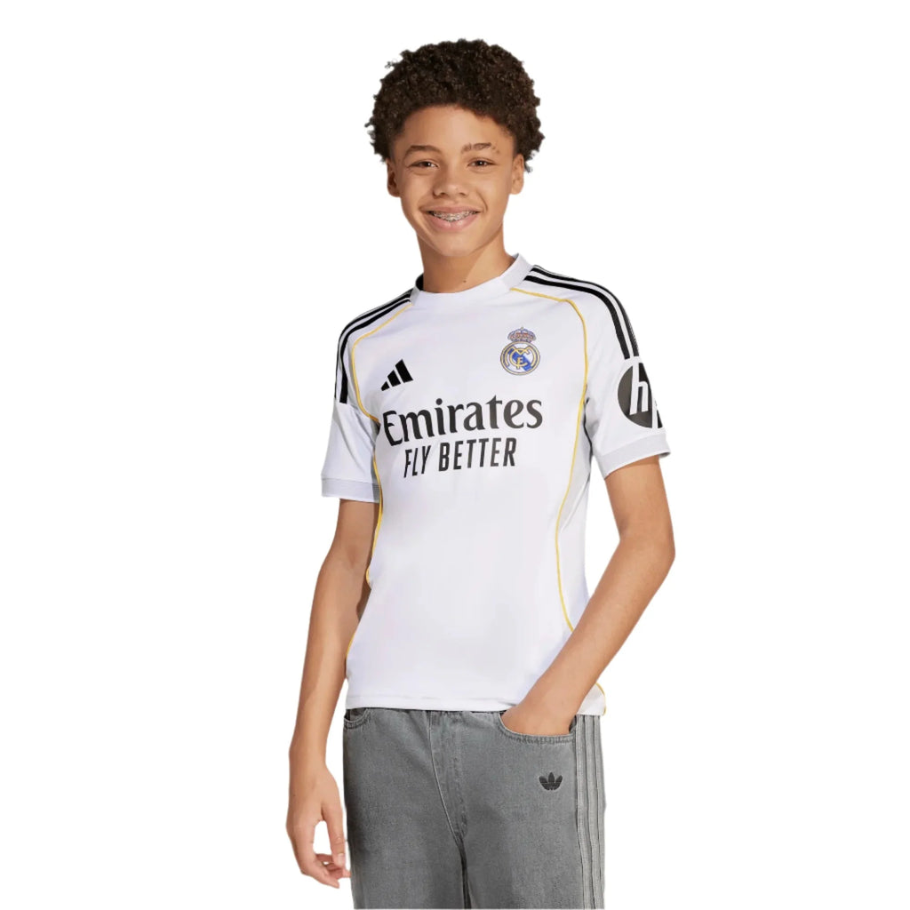 adidas 2025-26 Real Madrid Youth Stadium Home Soccer Jersey
