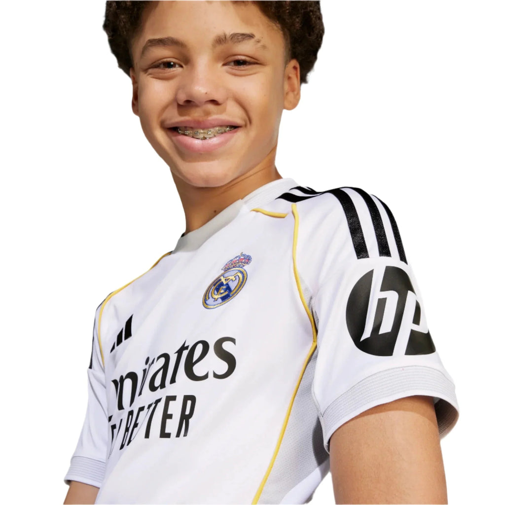 adidas 2025-26 Real Madrid Youth Stadium Home Soccer Jersey