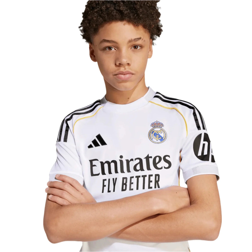 adidas 2025-26 Real Madrid Youth Stadium Home Soccer Jersey