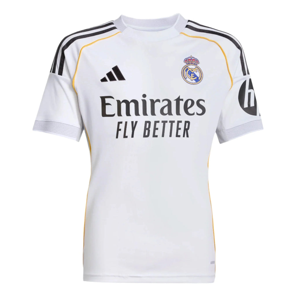 adidas 2025-26 Real Madrid Youth Stadium Home Soccer Jersey