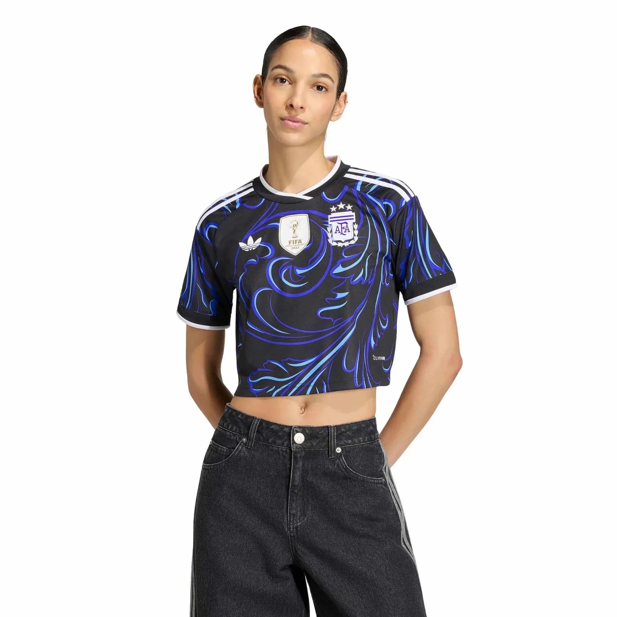 adidas 2026 Argentina Women's Stadium Away Cropped Soccer Jersey