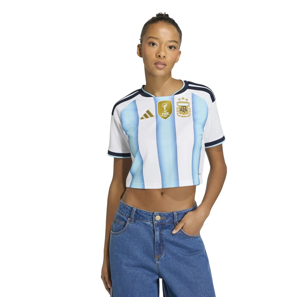 adidas 2026 Argentina Women's Stadium Home Cropped Soccer Jersey