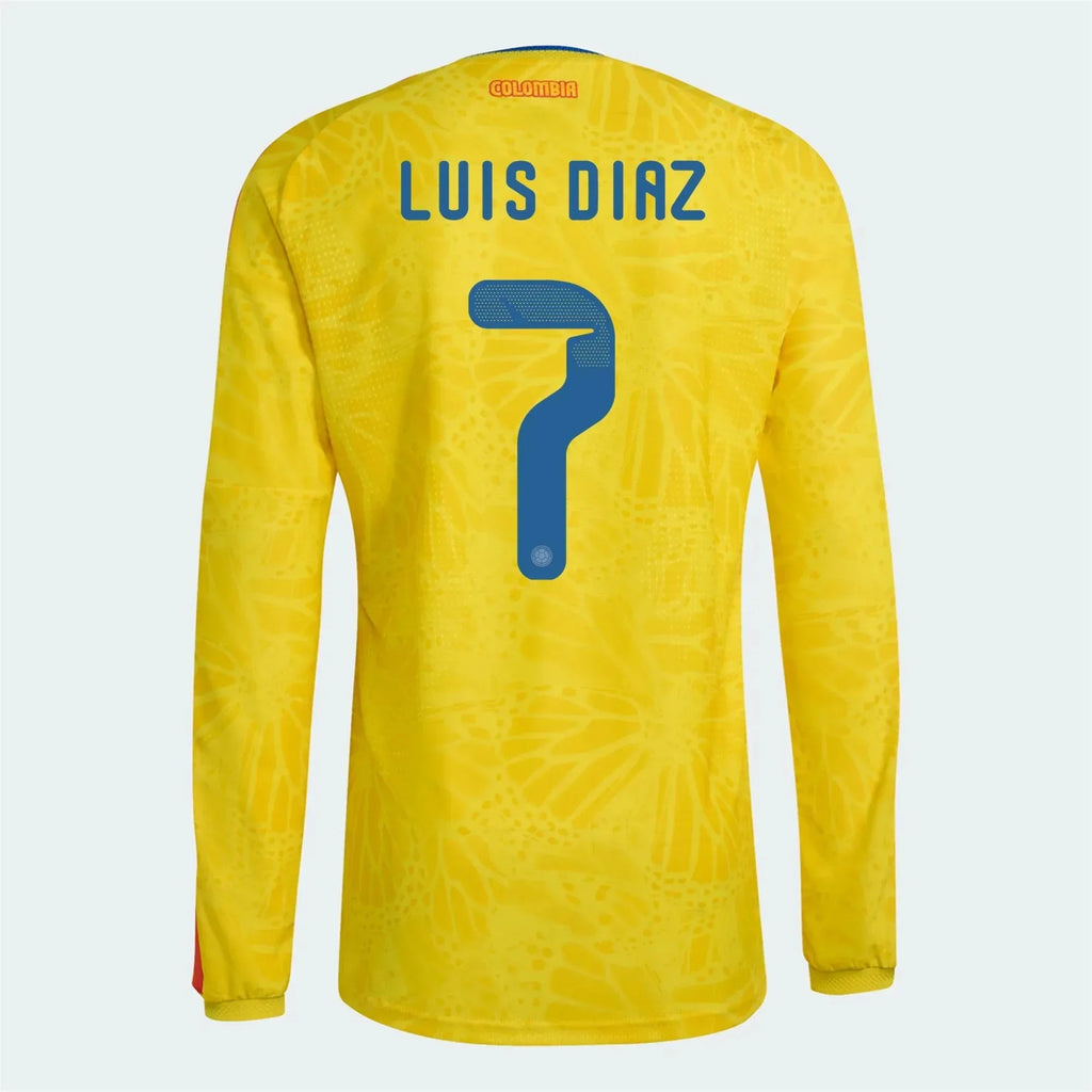 adidas 2026 Colombia Men's Authentic Home Long-Sleeve Soccer Jersey