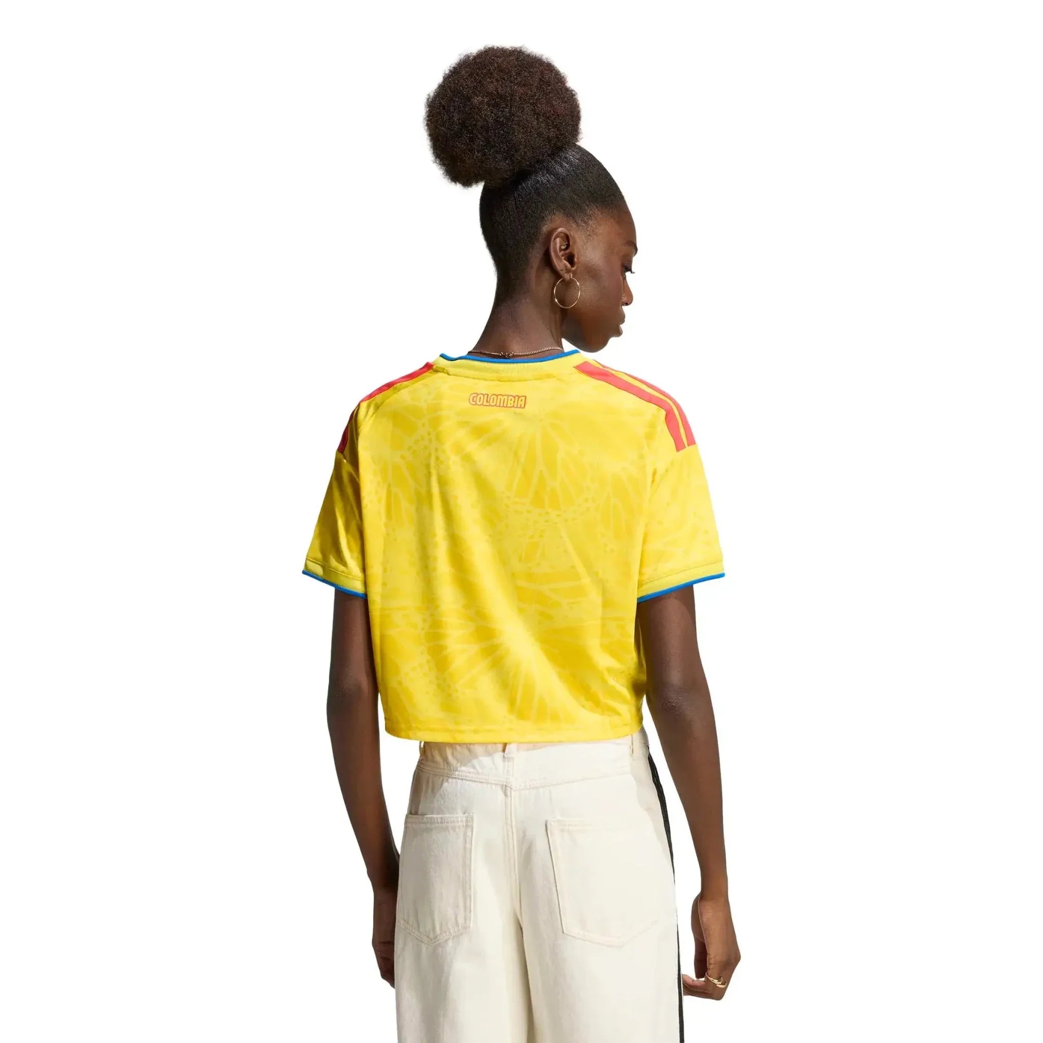 adidas 2026 Colombia Women's Stadium Home Cropped Soccer Jersey