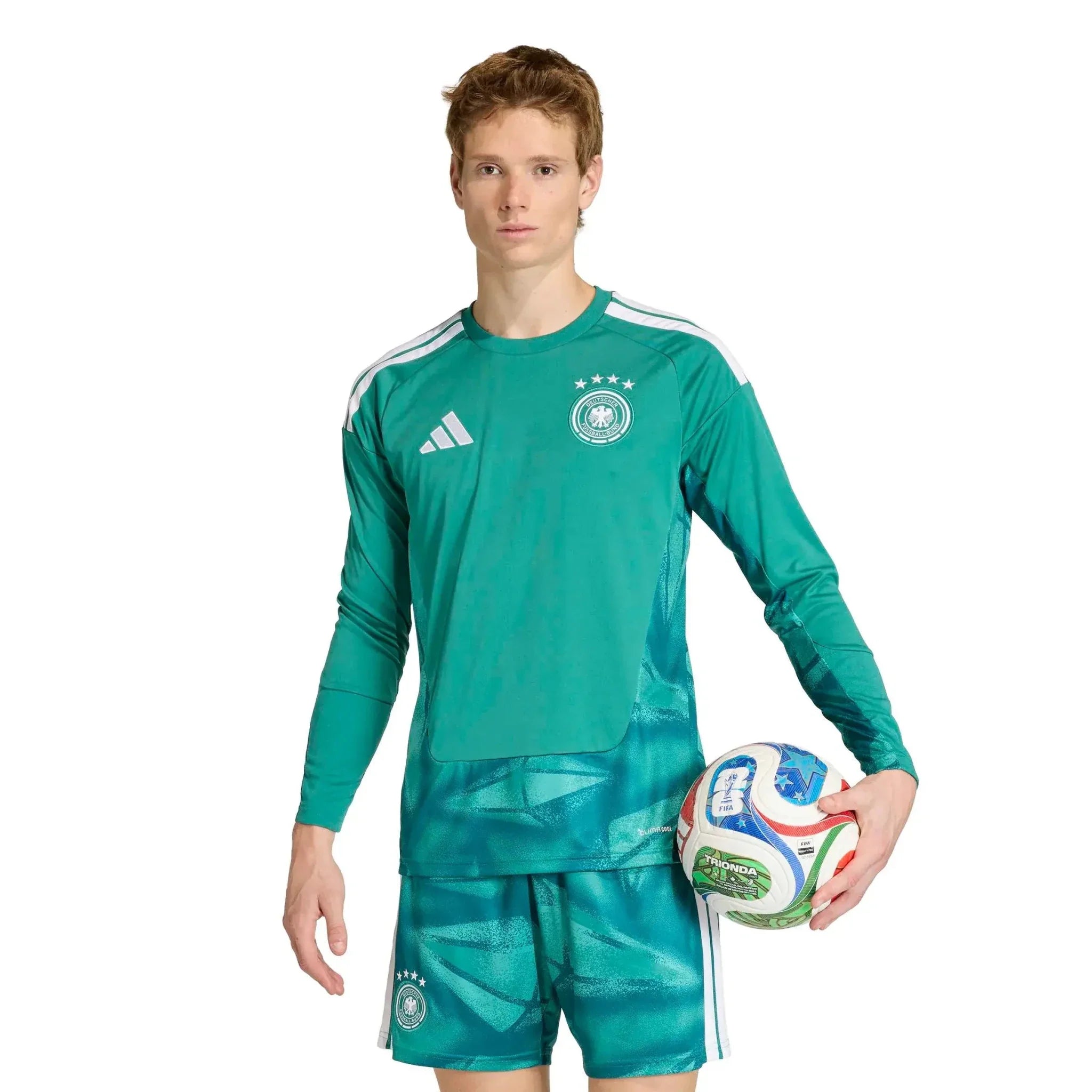 adidas 2026 Germany Men's Stadium Home Long-Sleeve Goalkeeper Soccer Jersey
