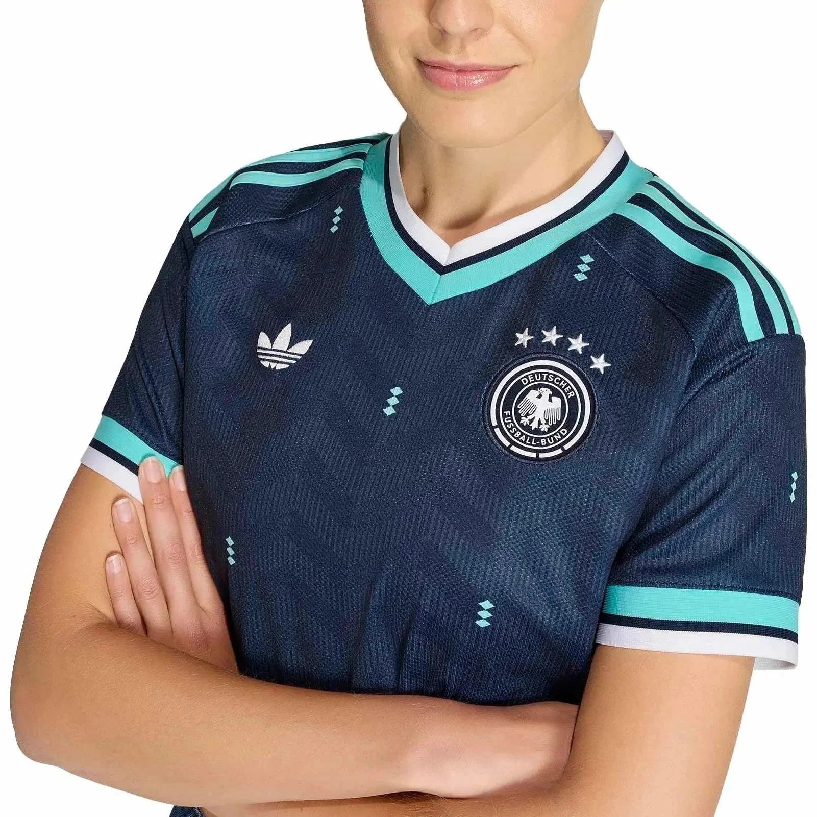 adidas 2026 Germany Women's Stadium Away Cropped Soccer Jersey