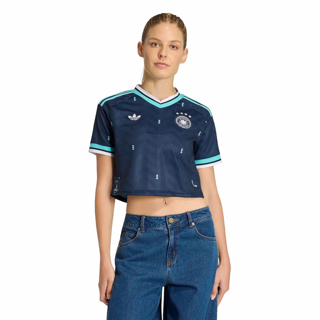 adidas 2026 Germany Women's Stadium Away Cropped Soccer Jersey