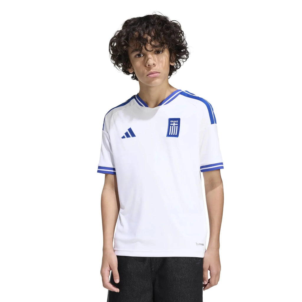 adidas 2026 Greece Youth Stadium Home Soccer Jersey