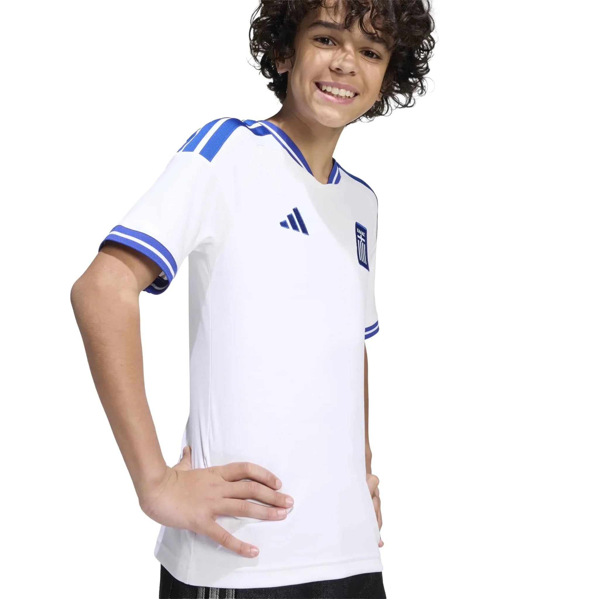 adidas 2026 Greece Youth Stadium Home Soccer Jersey