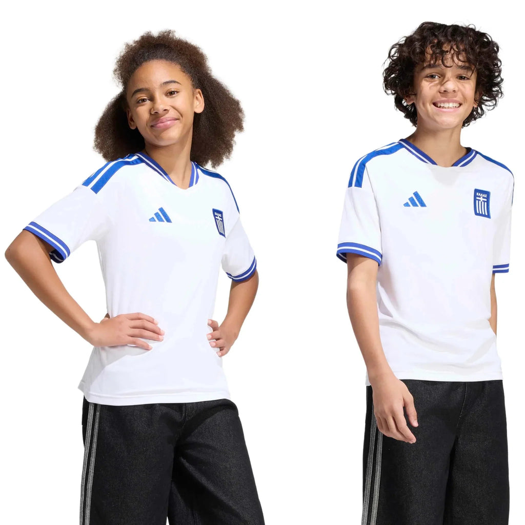 adidas 2026 Greece Youth Stadium Home Soccer Jersey