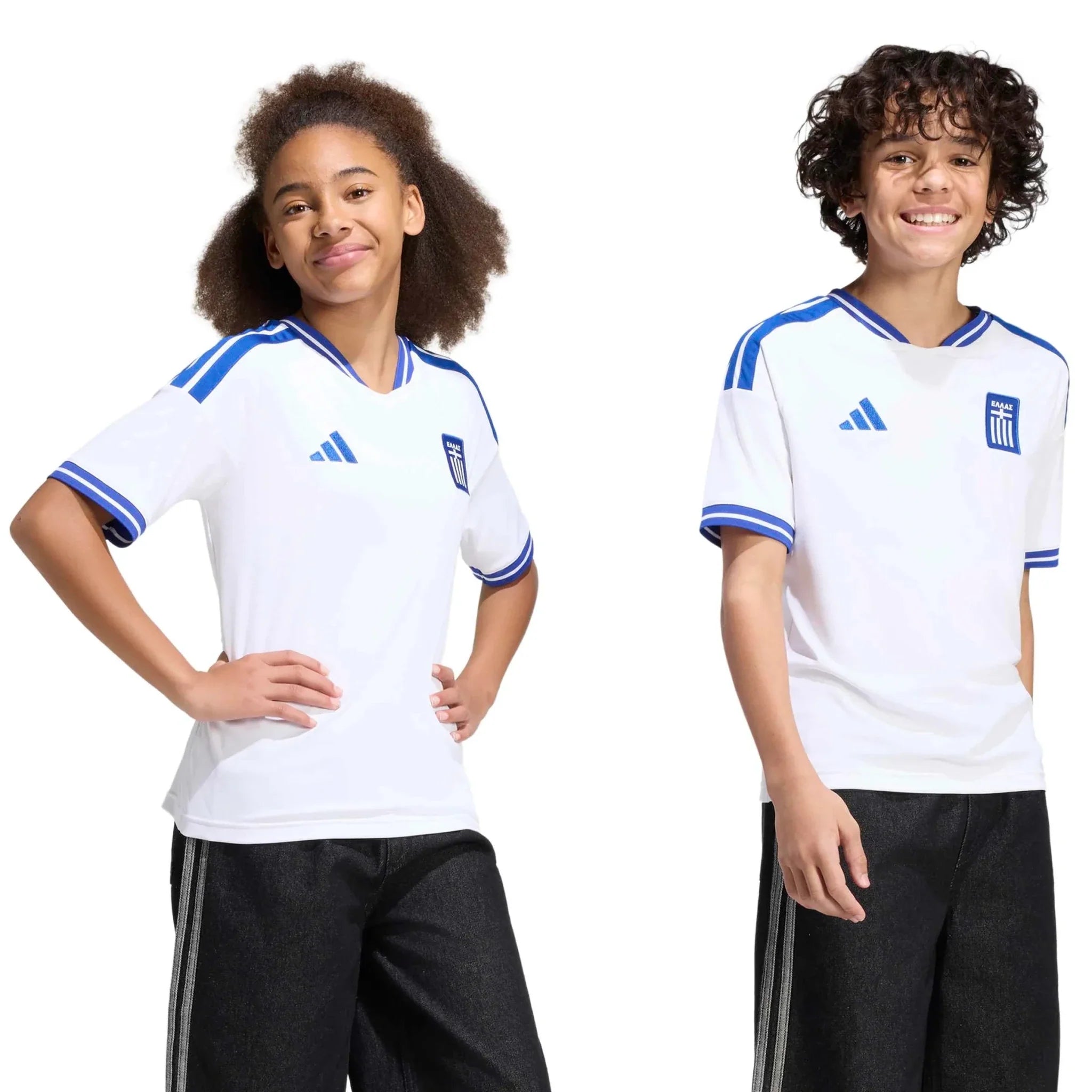 adidas 2026 Greece Youth Stadium Home Soccer Jersey