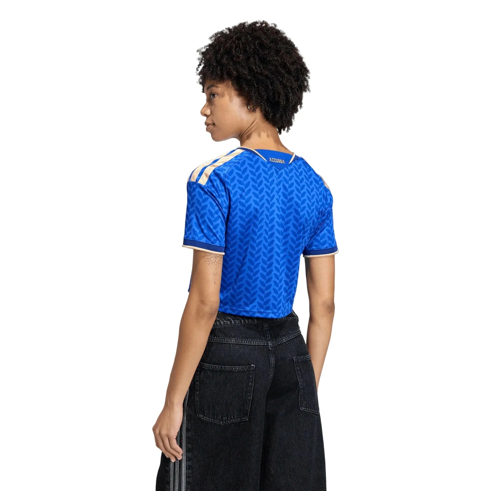 adidas 2026 Italy Women's Stadium Home Cropped Soccer Jersey