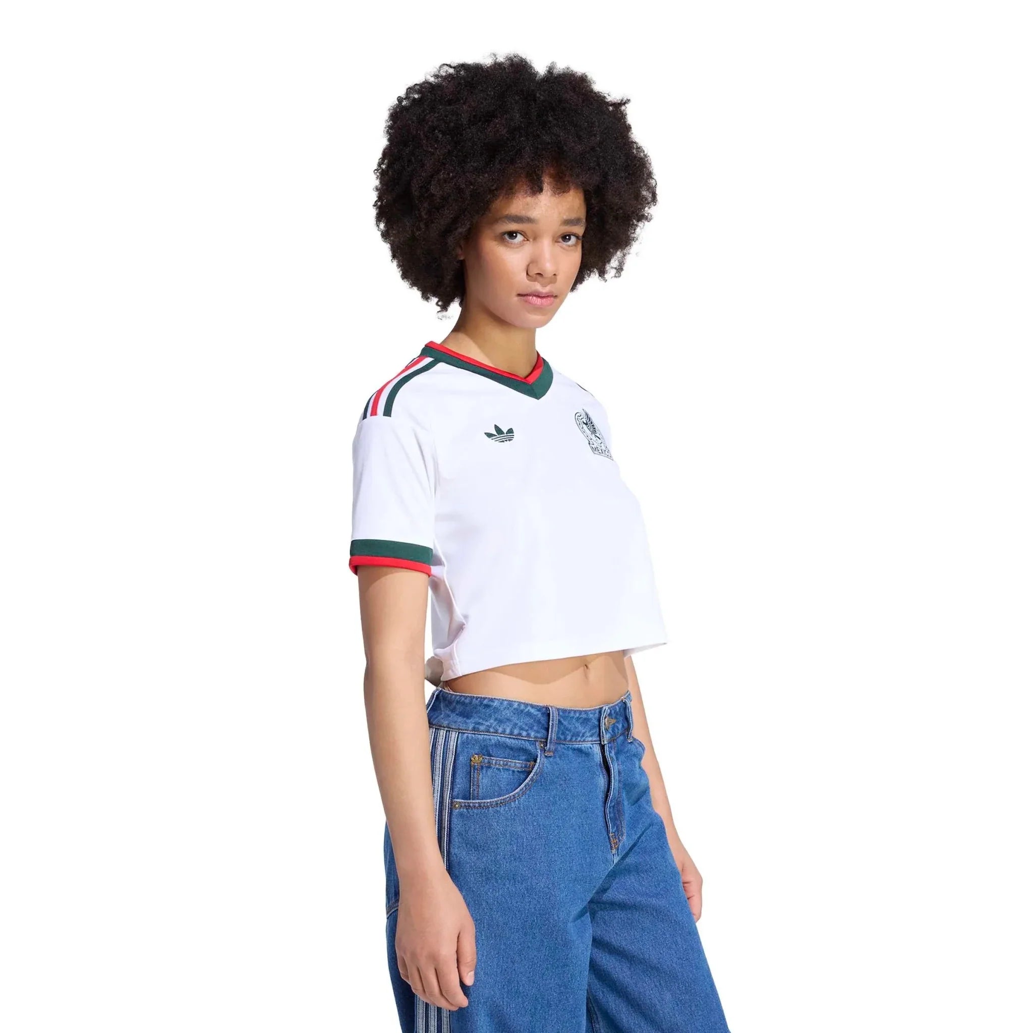 adidas 2026 Mexico Women's Stadium Away Cropped Soccer Jersey