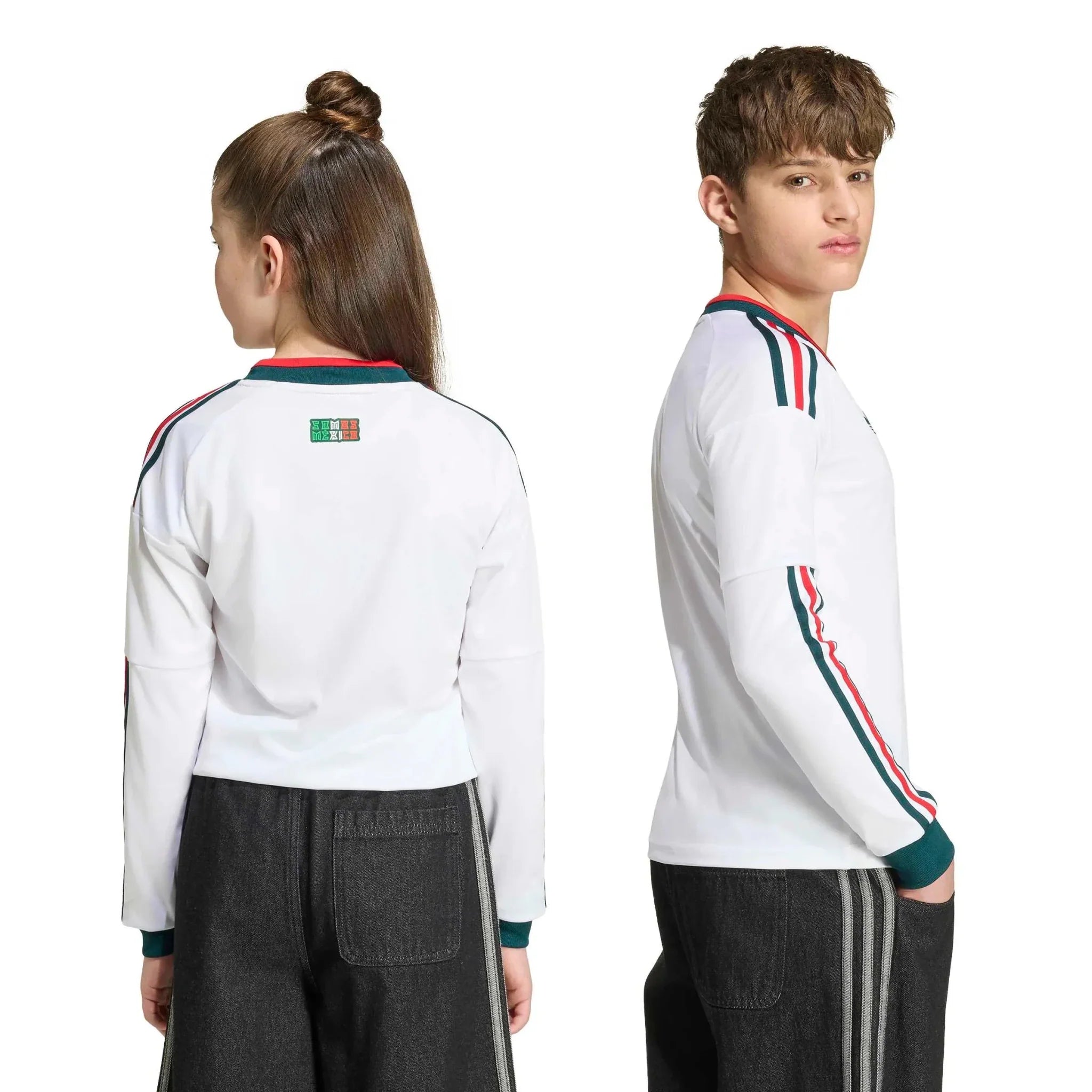 adidas 2026 Mexico Youth Stadium Away Long-Sleeve Soccer Jersey