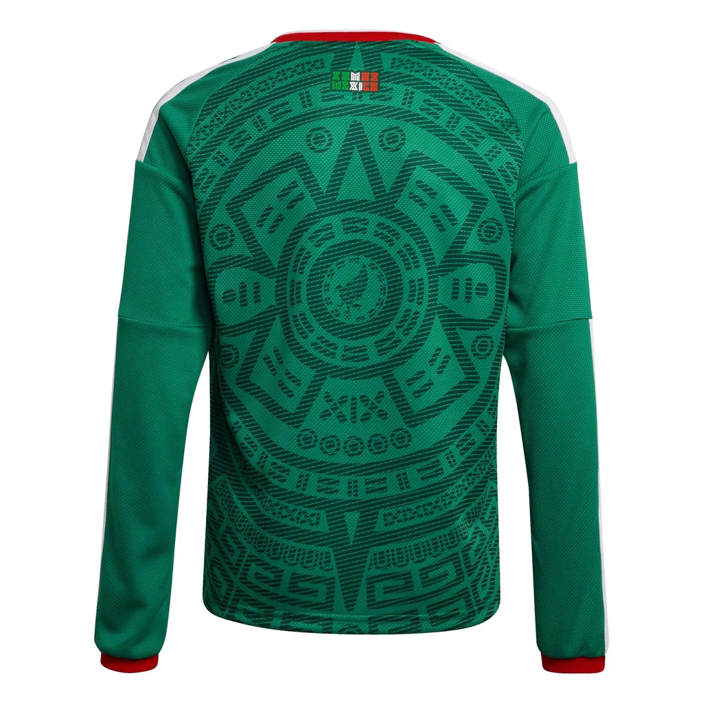adidas 2026 Mexico Youth Stadium Home Long-Sleeve Soccer Jersey