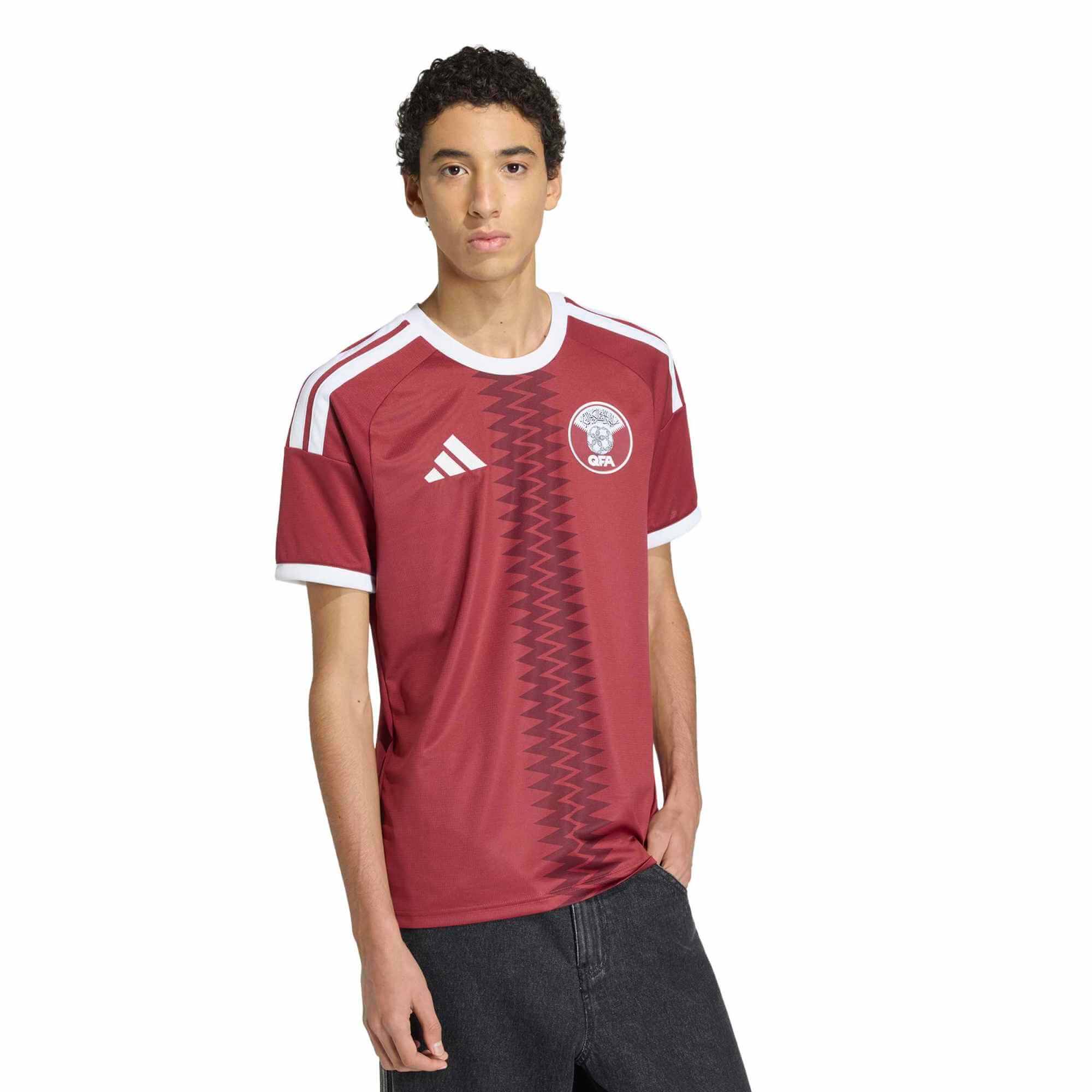 adidas 2026 Qatar Men's Stadium Home Soccer Jersey